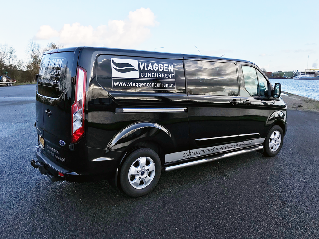 belettering-auto-reclame-stickers-folie-ford-transit-custom-motorkap-strepen-vlaggenconcurrent-burgum-friesland
